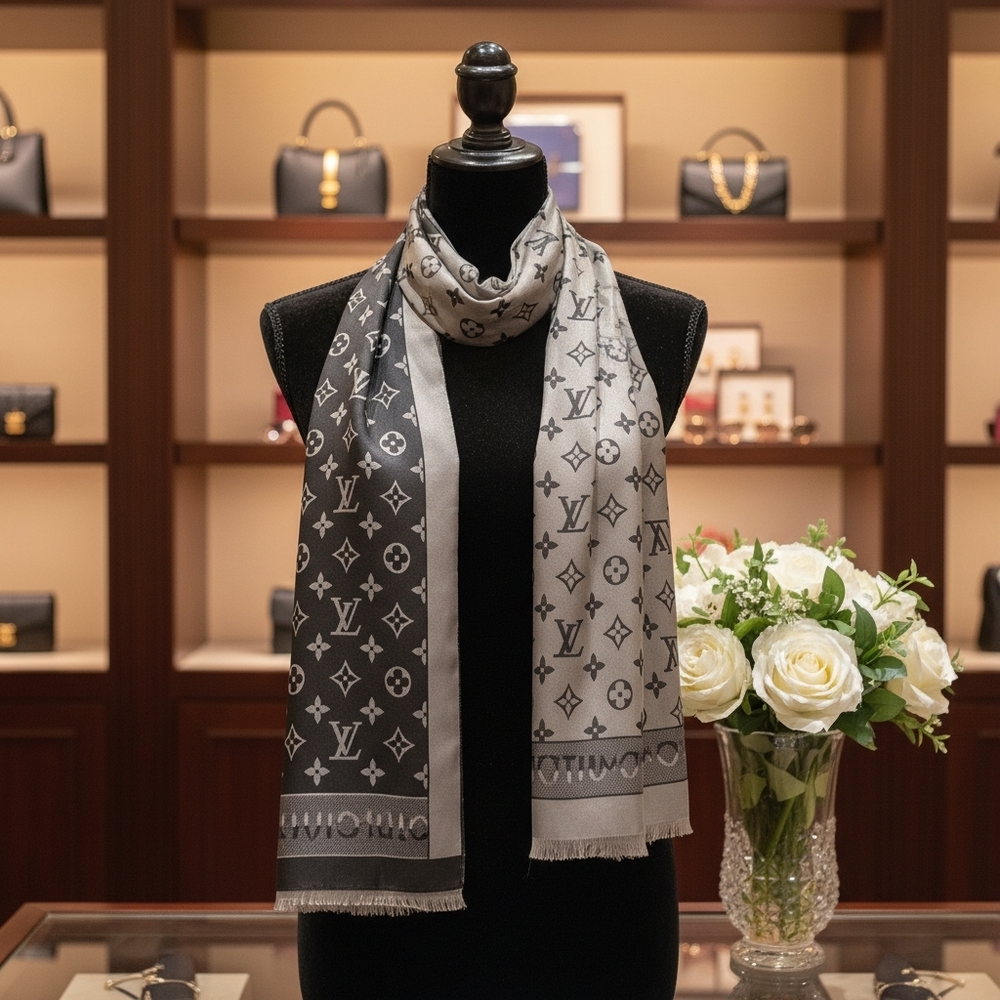 Elegant Black and Gray Scarf